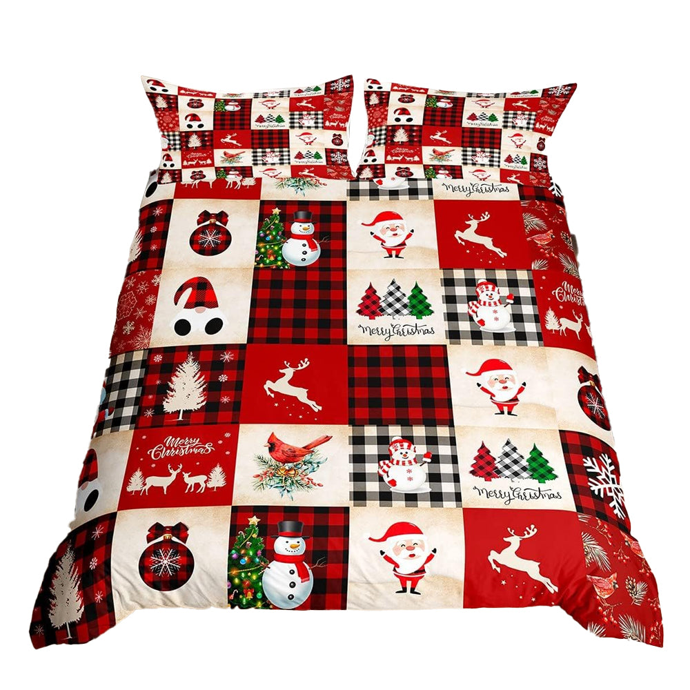 2Pcs/3Pcs Bedding Set Christmas Double Queen King Size Quilt Cover Pillowcases Set
