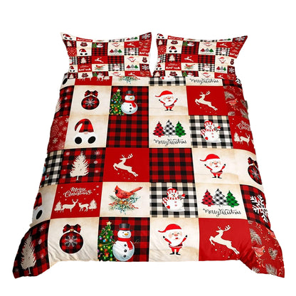 2Pcs/3Pcs Bedding Set Christmas Double Queen King Size Quilt Cover Pillowcases Set