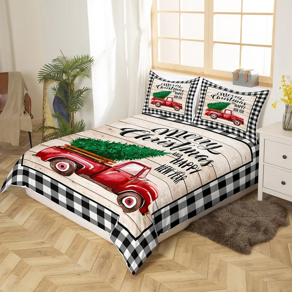 2Pcs/3Pcs Bedding Set Christmas Double Queen King Size Quilt Cover Pillowcases Set