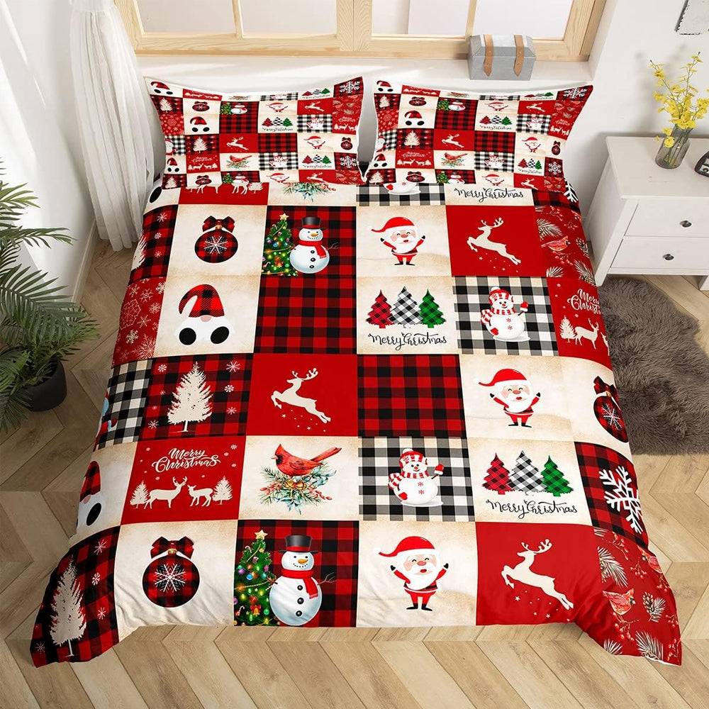 2Pcs/3Pcs Bedding Set Christmas Double Queen King Size Quilt Cover Pillowcases Set