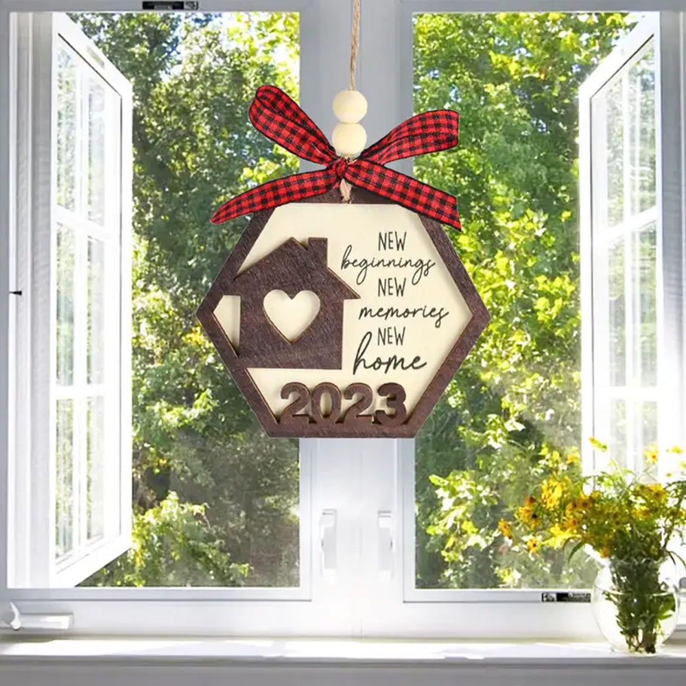 Christmas Wooden Pendant Christmas Tree Hanging Ornament Door Hanging Sign Xmas Decor