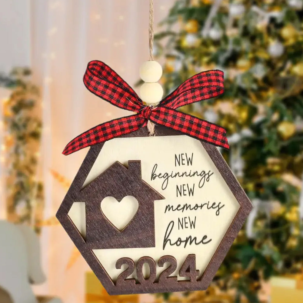 Christmas Wooden Pendant Christmas Tree Hanging Ornament Door Hanging Sign Xmas Decor