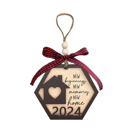 Christmas Wooden Pendant Christmas Tree Hanging Ornament Door Hanging Sign Xmas Decor