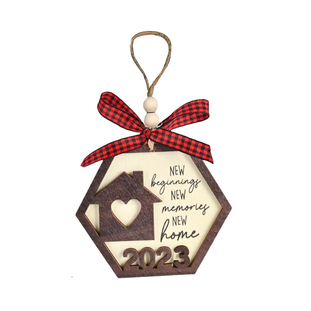 Christmas Wooden Pendant Christmas Tree Hanging Ornament Door Hanging Sign Xmas Decor