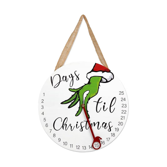 25 Days Wooden Hanging Christmas Advent Countdown Calendar-Round Shape