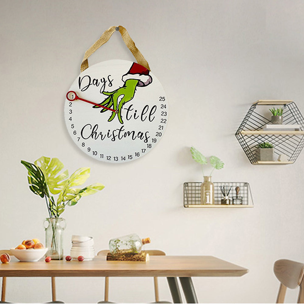 25 Days Wooden Hanging Christmas Advent Countdown Calendar-Round Shape