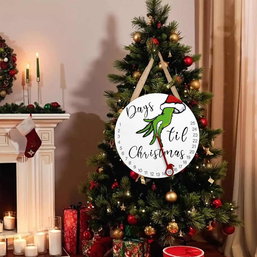 25 Days Wooden Hanging Christmas Advent Countdown Calendar-Round Shape