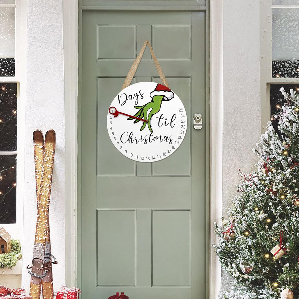 25 Days Wooden Hanging Christmas Advent Countdown Calendar-Round Shape