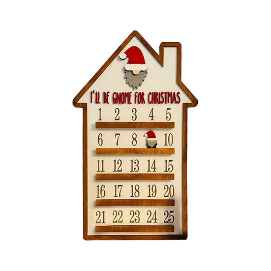 25 Days Wooden Hanging Christmas Advent Countdown Calendar-House Shape