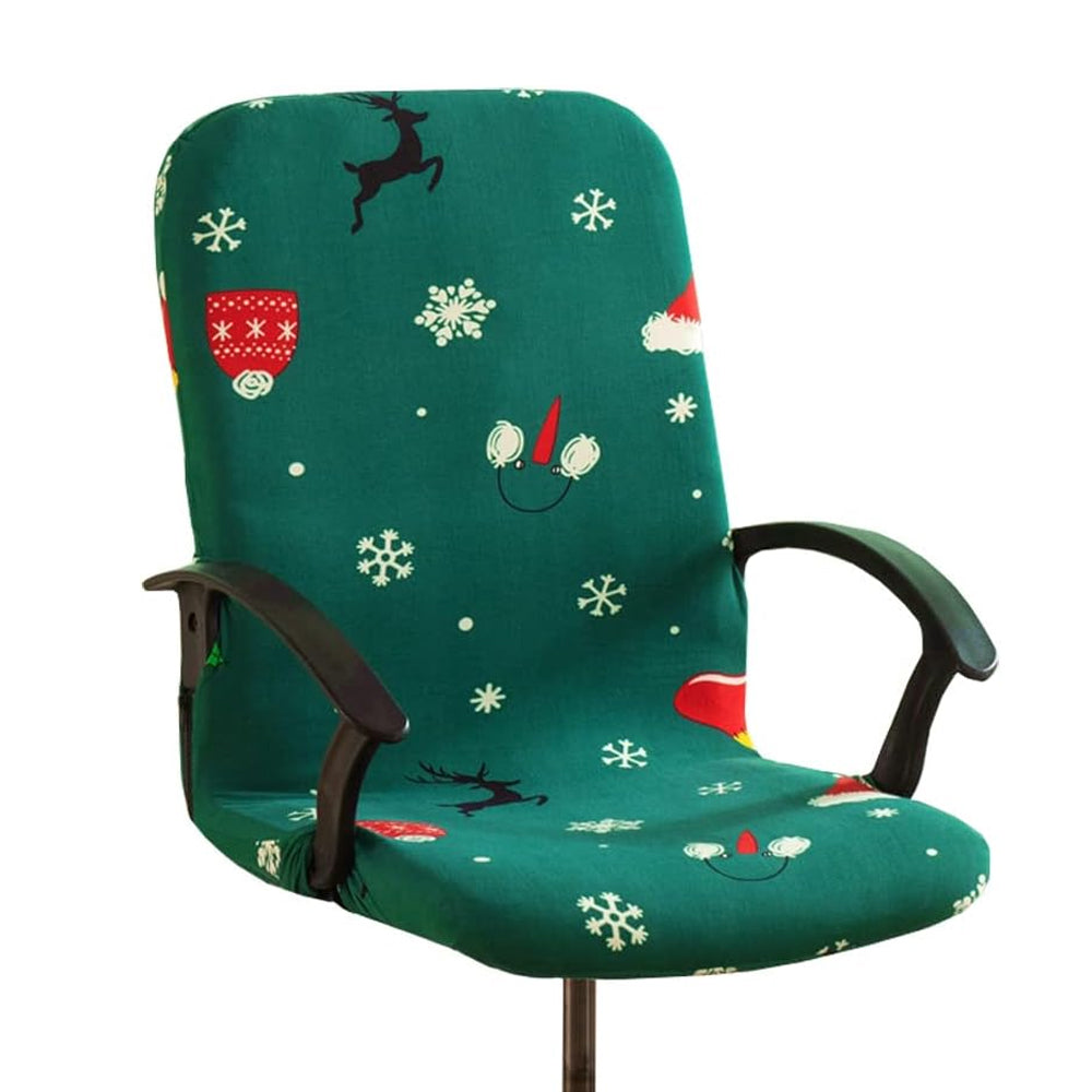Christmas Stretch Removable Swivel Office Chair Cover