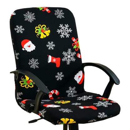 Christmas Stretch Removable Swivel Office Chair Cover