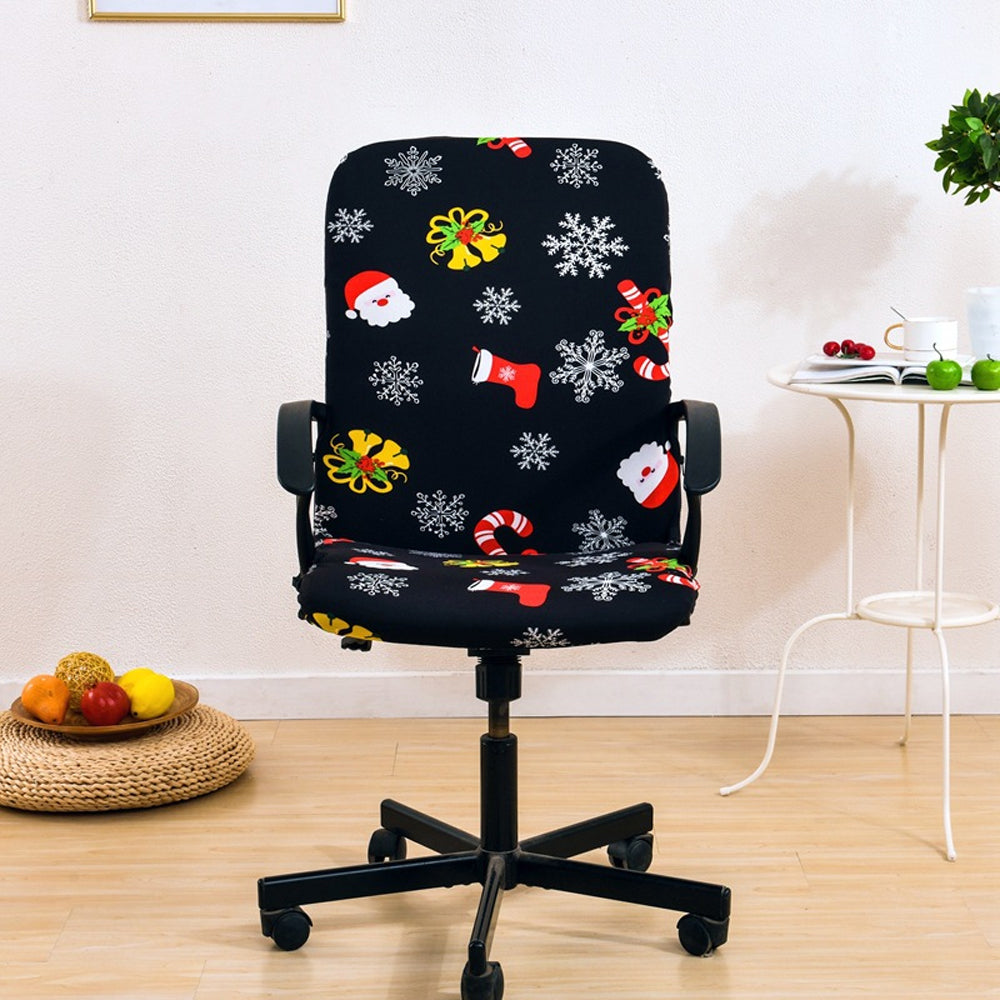 Christmas Stretch Removable Swivel Office Chair Cover