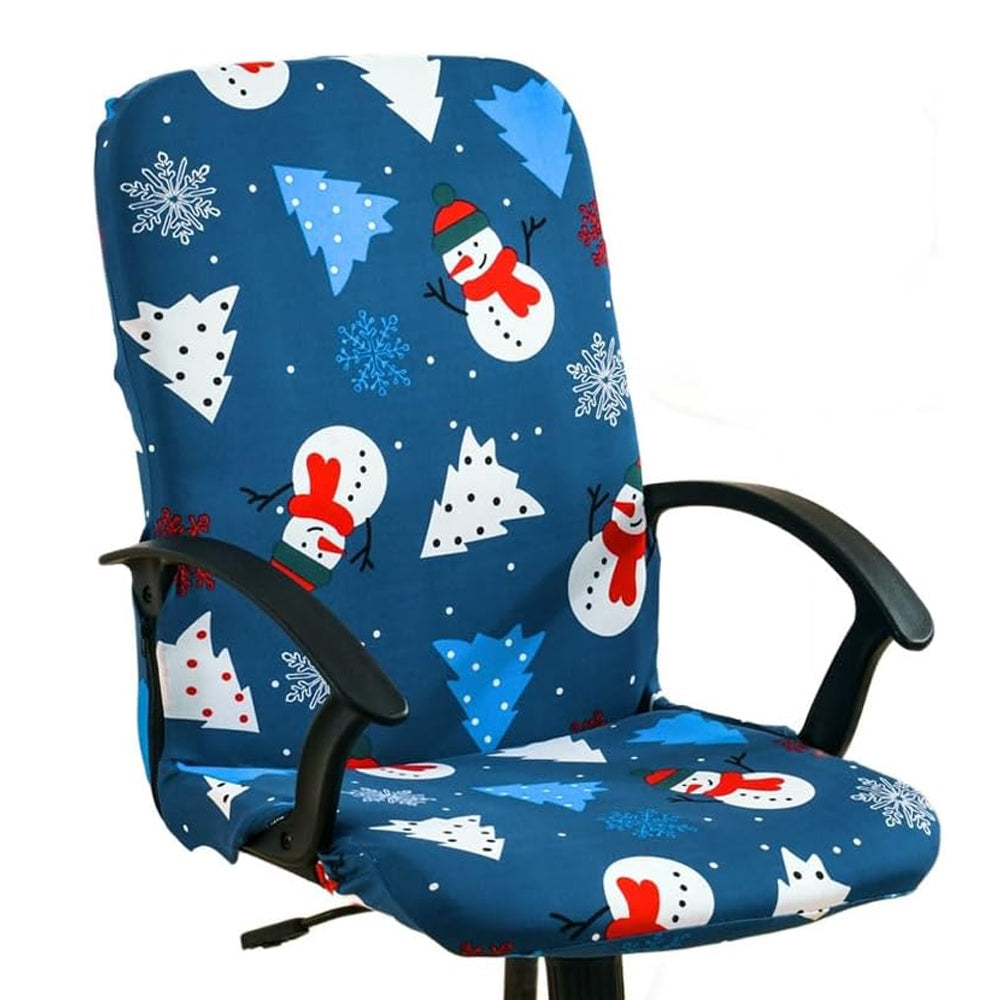 Christmas Stretch Removable Swivel Office Chair Cover