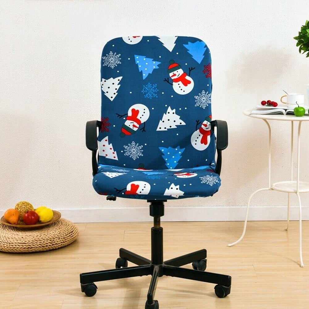 Christmas Stretch Removable Swivel Office Chair Cover