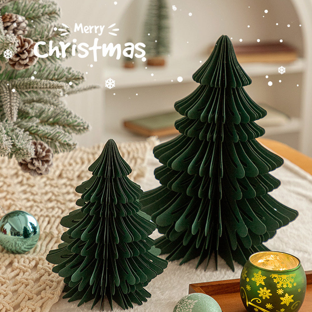 4Pcs Tabletop Paper Honeycomb Christmas Tree for Christmas Party
