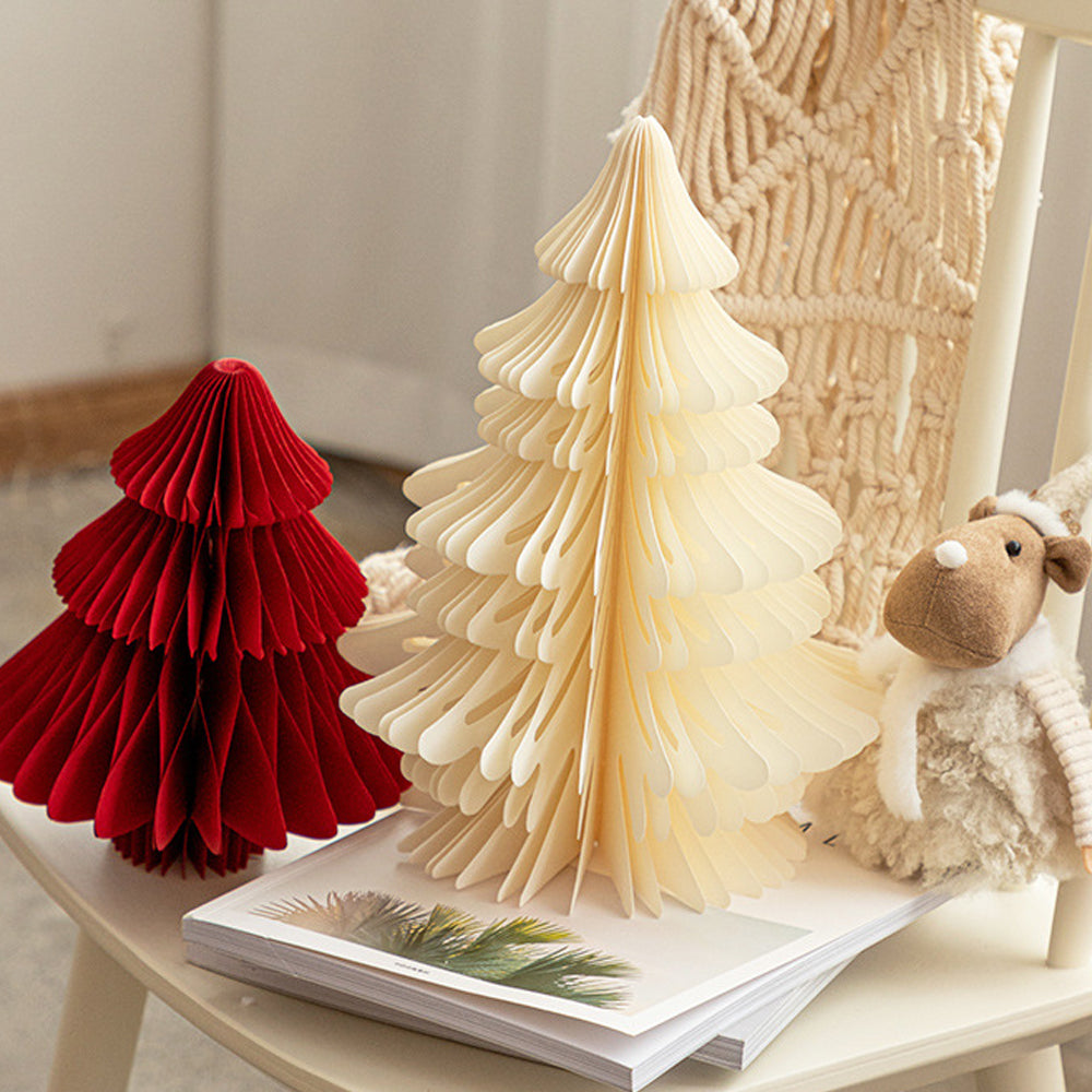4Pcs Tabletop Paper Honeycomb Christmas Tree for Christmas Party