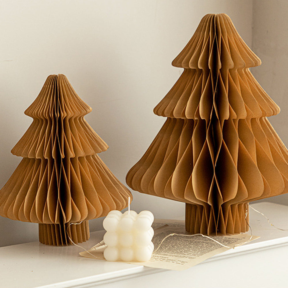 4Pcs Tabletop Paper Honeycomb Christmas Tree for Christmas Party