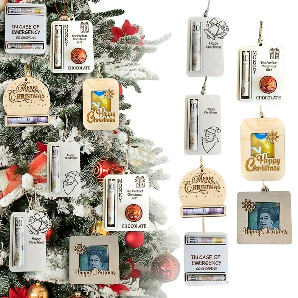 8Pcs Christmas Money Holders Pendant for Cash