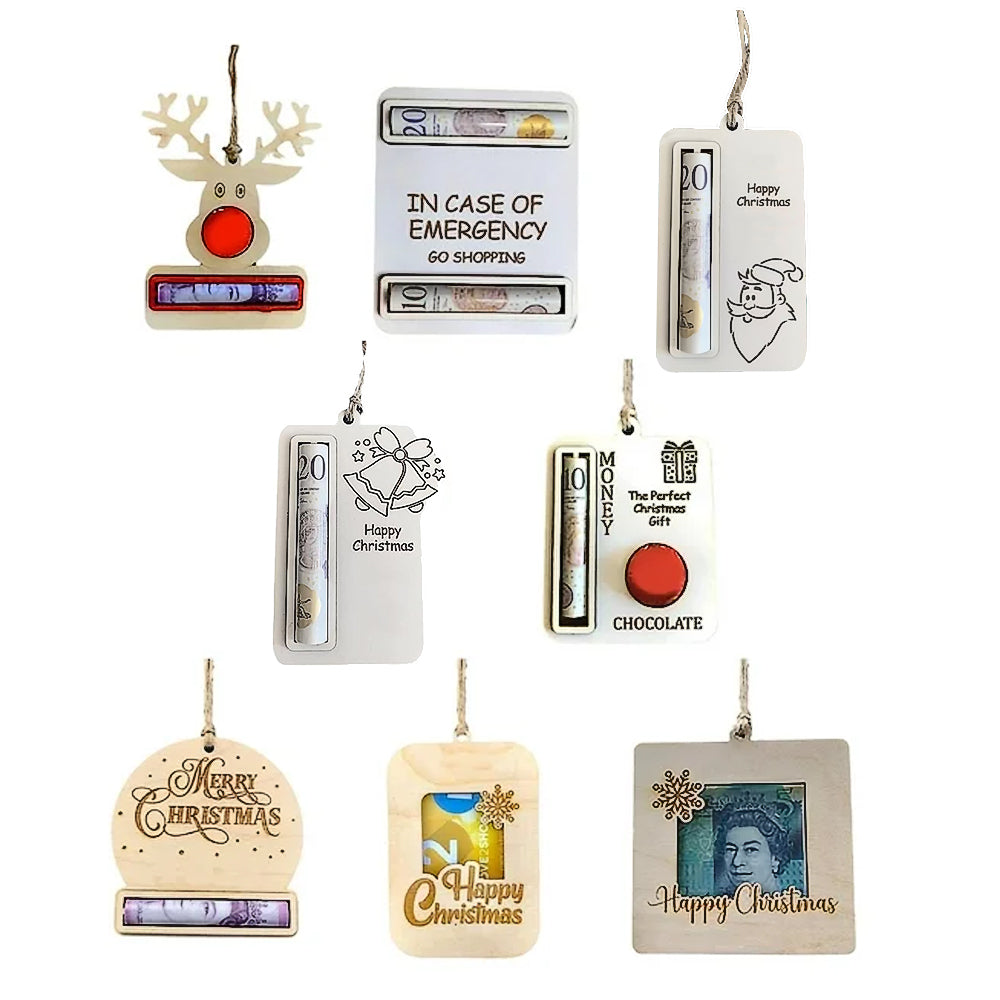 8Pcs Christmas Money Holders Pendant for Cash
