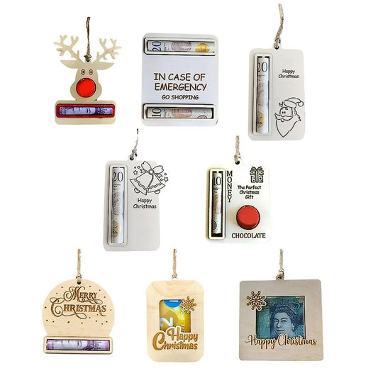 8Pcs Christmas Money Holders Pendant for Cash
