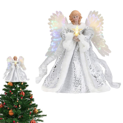 25cm Christmas Tree Topper Angel Fairy Festive Xmas Tree Top Ornament