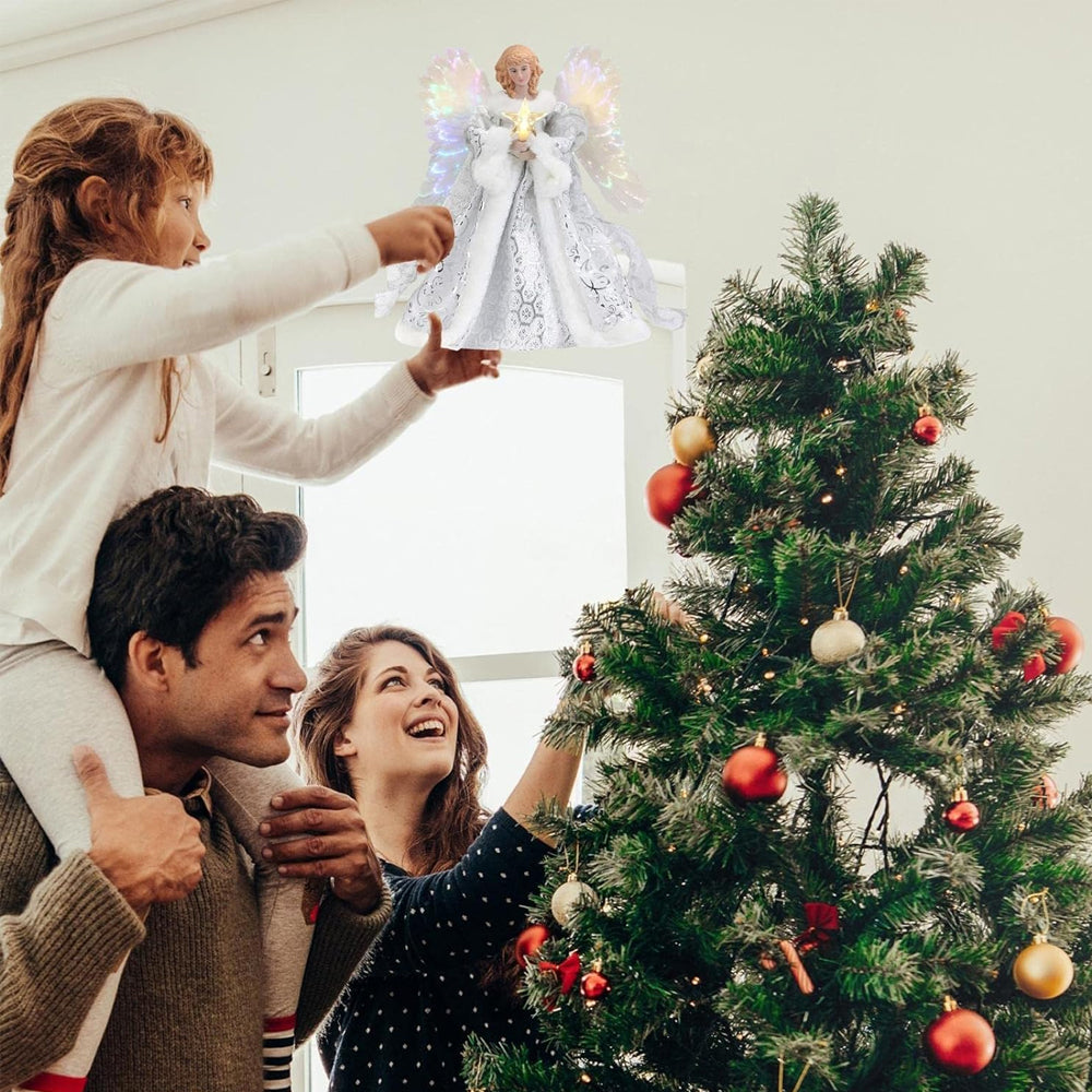 25cm Christmas Tree Topper Angel Fairy Festive Xmas Tree Top Ornament