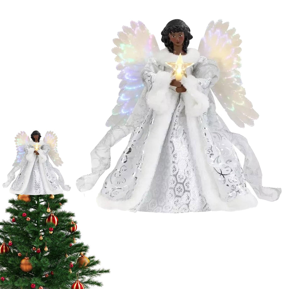 25cm Christmas Tree Topper Angel Fairy Festive Xmas Tree Top Ornament