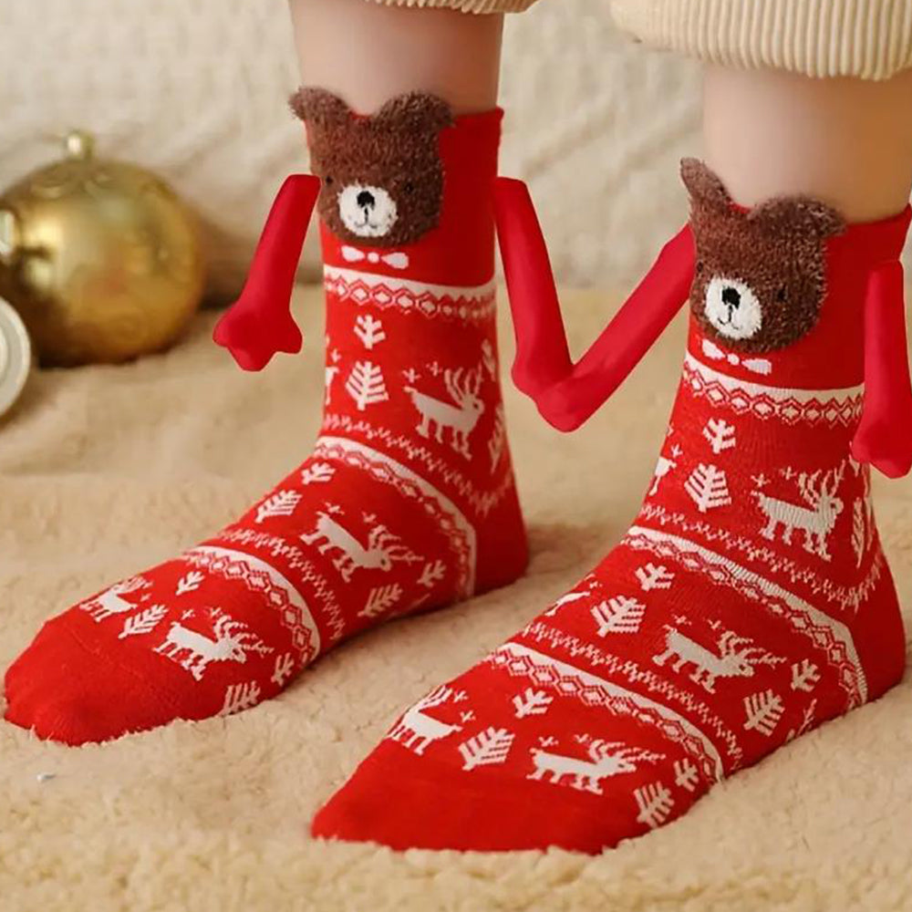 Christmas Hands Holding Socks with Hands for Couples Bestie