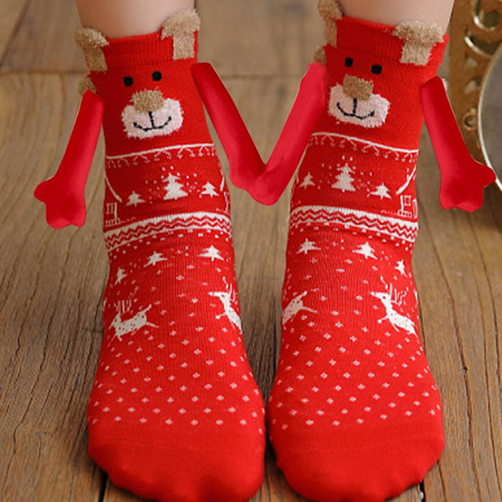 Christmas Hands Holding Socks with Hands for Couples Bestie