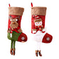 2Pcs Christmas Hanging Stocking for Holiday Party Decor-Elk and Snowman