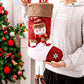 2Pcs Christmas Hanging Stocking for Holiday Party Decor-Elk and Snowman