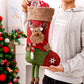 2Pcs Christmas Hanging Stocking for Holiday Party Decor-Elk and Snowman