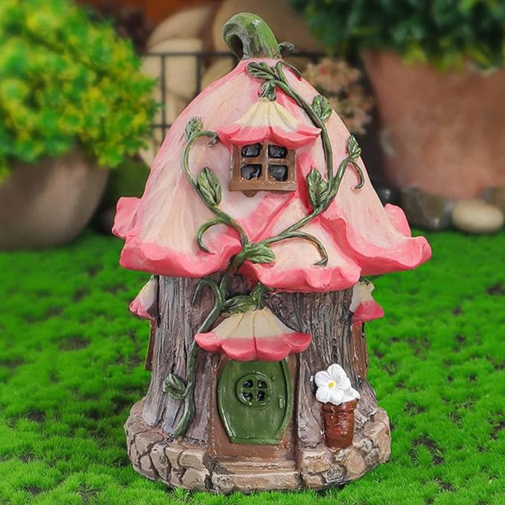 Resin Gnomes Mushroom House Statues Miniature Garden Decoration Kit