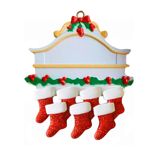 7Pcs Personalized Christmas Family Xmas Tree Christmas Stocking Ornaments DIY Christmas Stockings Decoration Socks