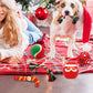 9Pcs Squeaky Christmas Dog Toy Set Festive Dog Chew Toy