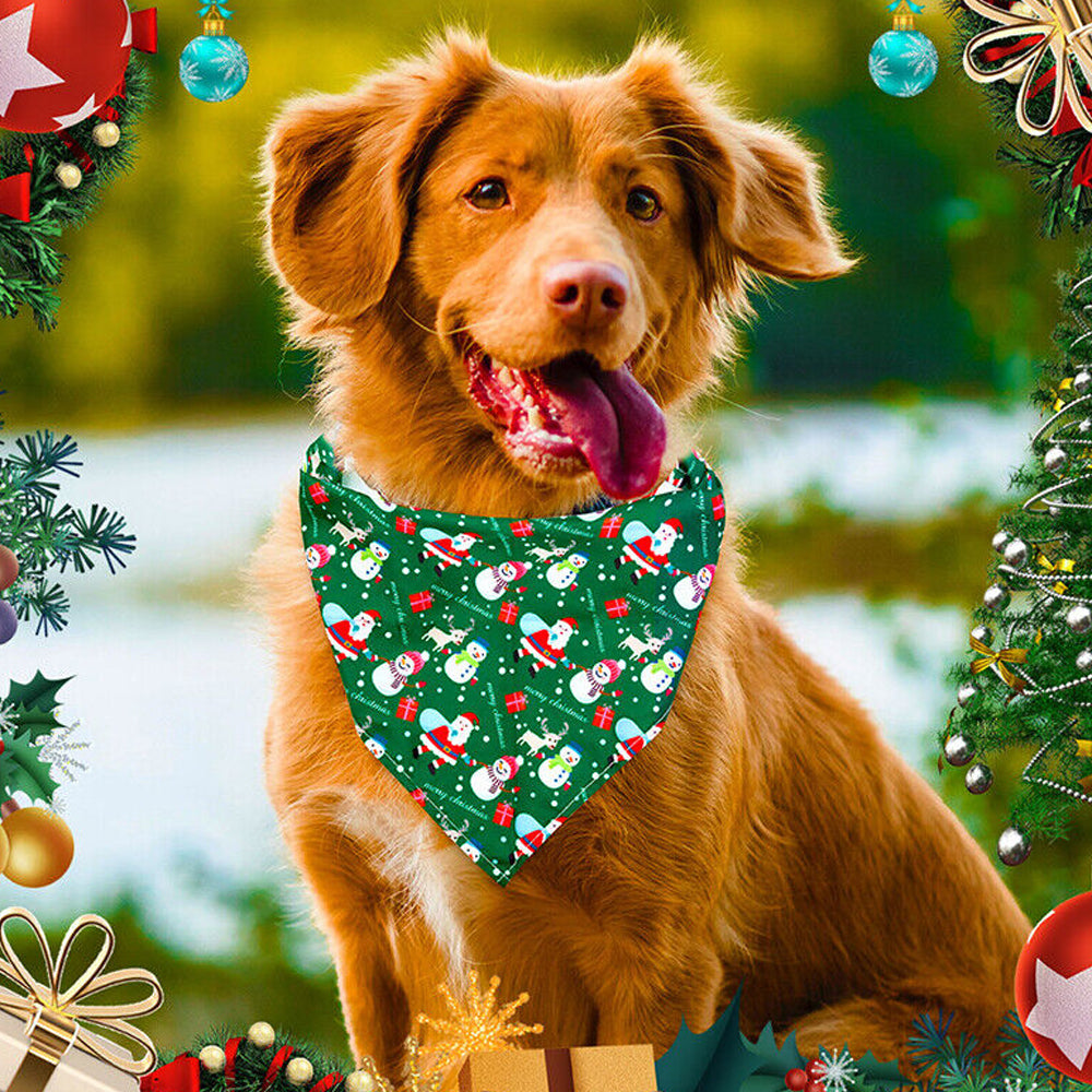 6Pcs Triangle Xmas Pet Scarf Bibs Pet Holiday Accessories Decoration for Cats Dogs