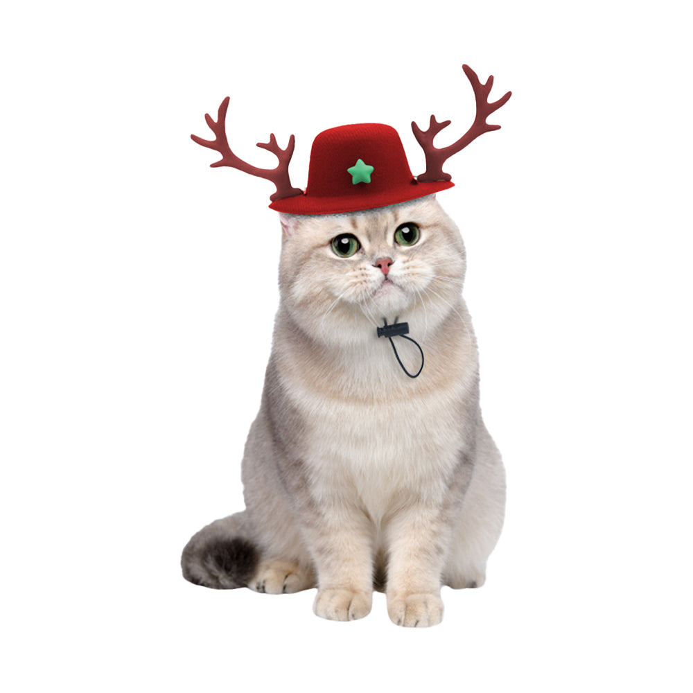 Pet Christmas Hats with Reindeer Antlers Festive Christmas Holiday Accessory
