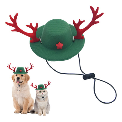 Pet Christmas Hats with Reindeer Antlers Festive Christmas Holiday Accessory