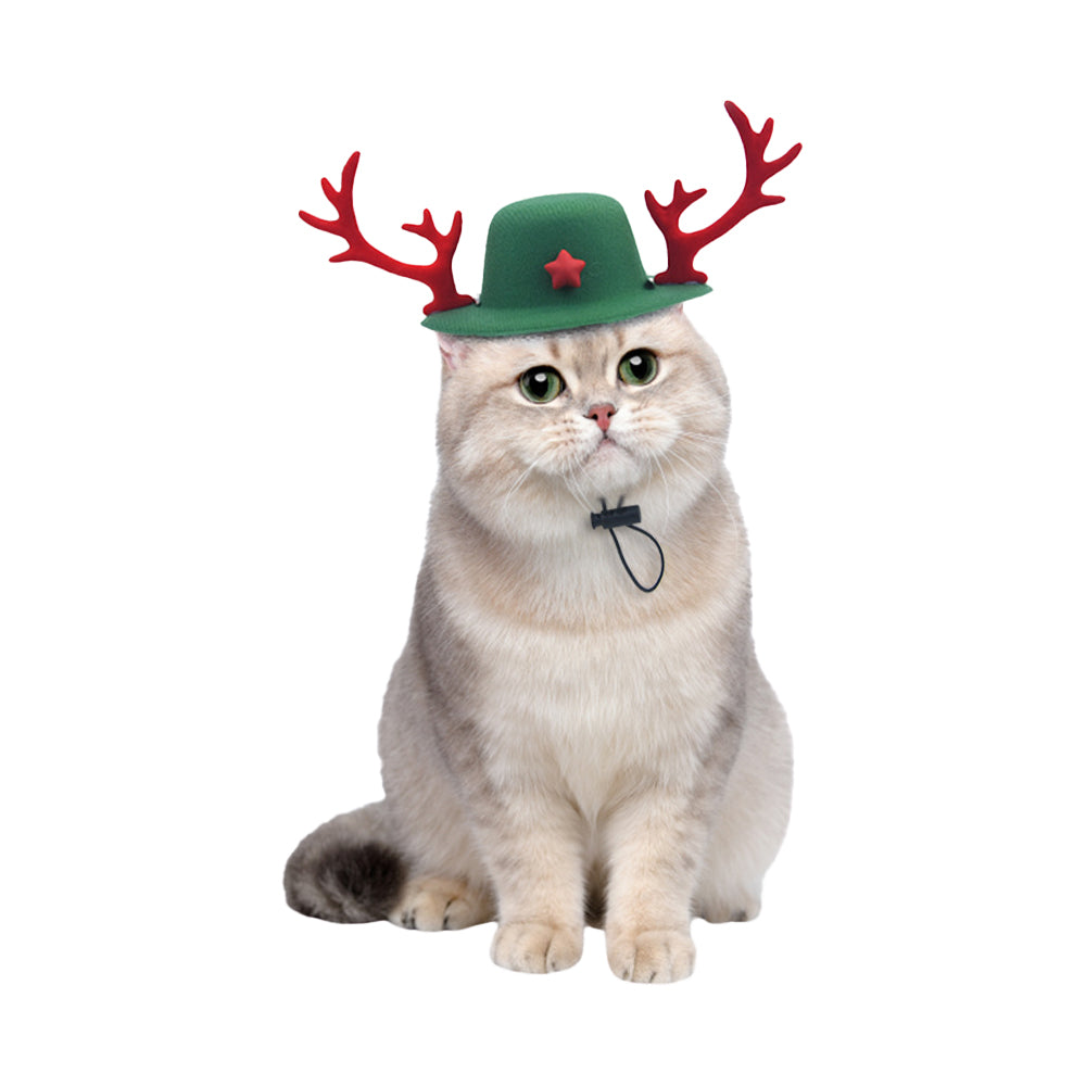 Pet Christmas Hats with Reindeer Antlers Festive Christmas Holiday Accessory