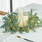 Artificial Plants Green Leaf Garland Led String Light with Timer 96 Fairy Lights-Olive Leaf