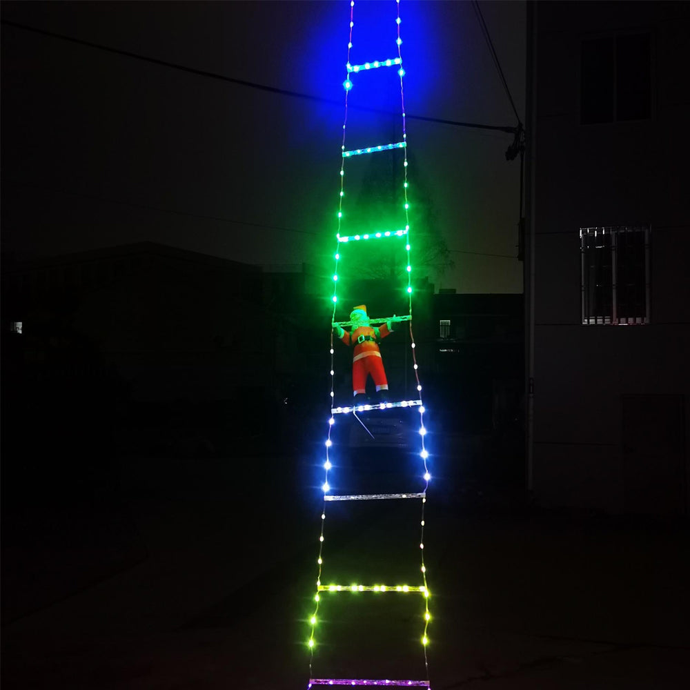 Christmas Decorative Ladder Lights with Santa Claus Christmas Decorations Lights for Indoor Outdoor