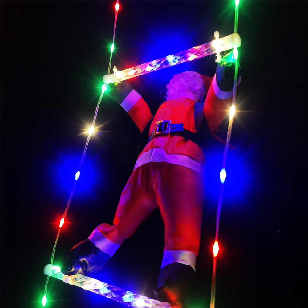 Christmas Decorative Ladder Lights with Santa Claus Christmas Decorations Lights for Indoor Outdoor