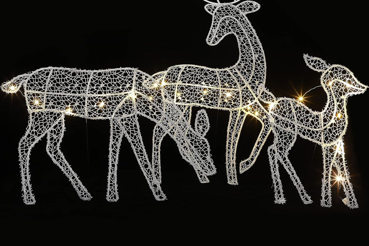 3pcs Christmas Reindeer Xmas Decoration with String Lights