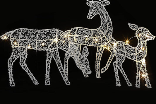 3pcs Christmas Reindeer Xmas Decoration with String Lights
