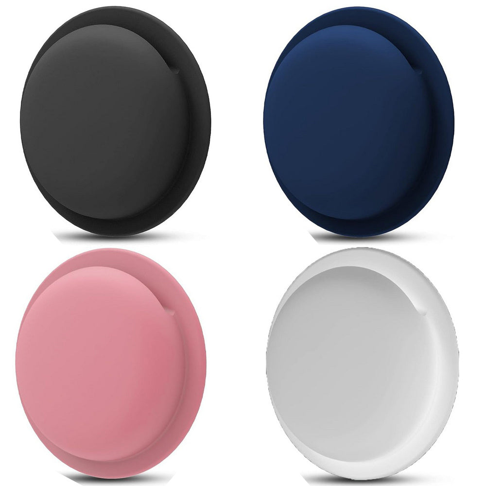 4Pcs For Apple AirTag Silicone Protective Case-Black + White + Pink + Blue