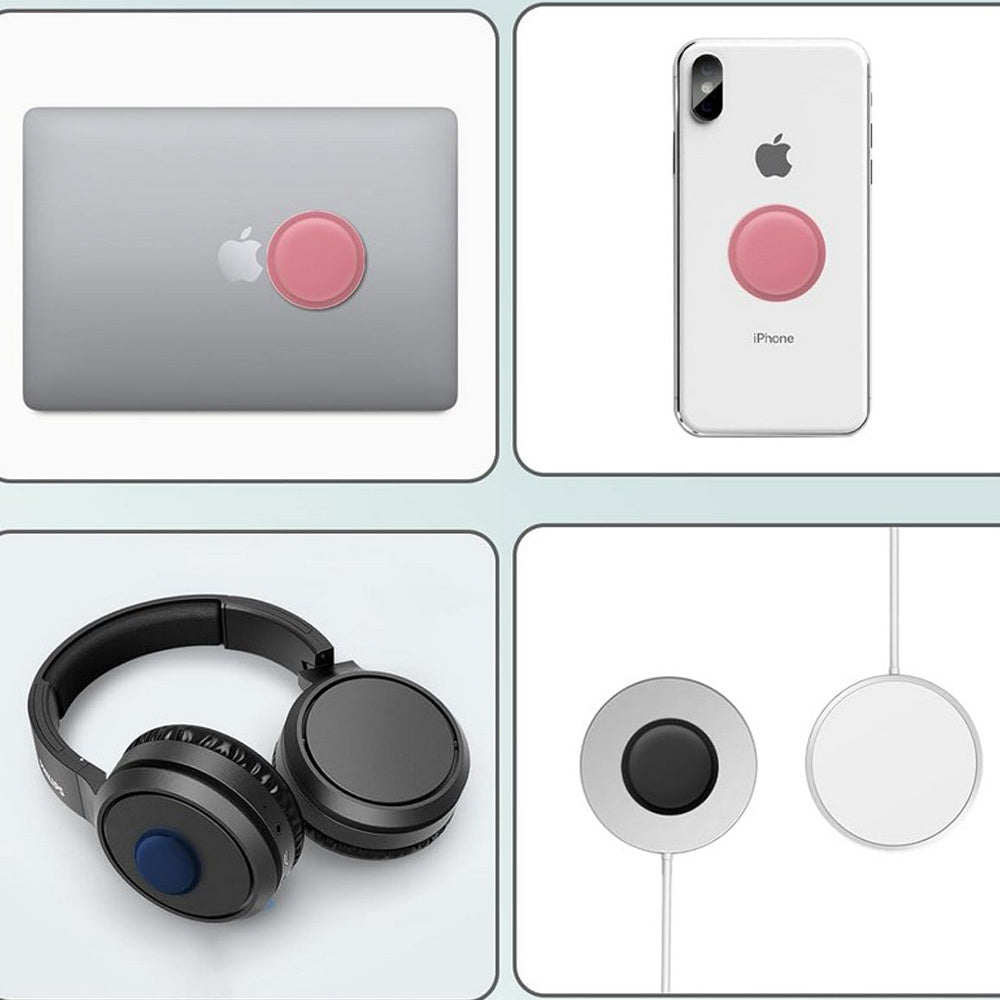 4Pcs For Apple AirTag Silicone Protective Case-Black + White + Pink + Blue