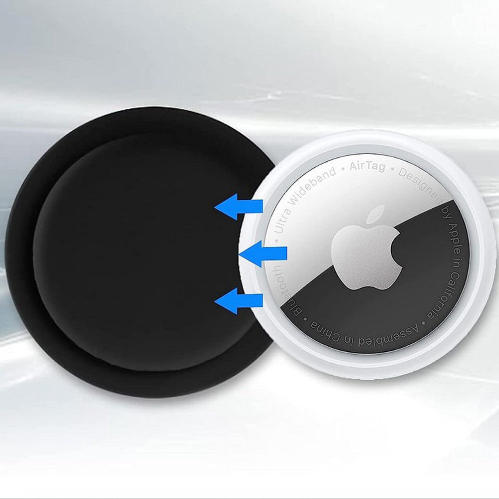 4Pcs For Apple AirTag Silicone Protective Case-Black