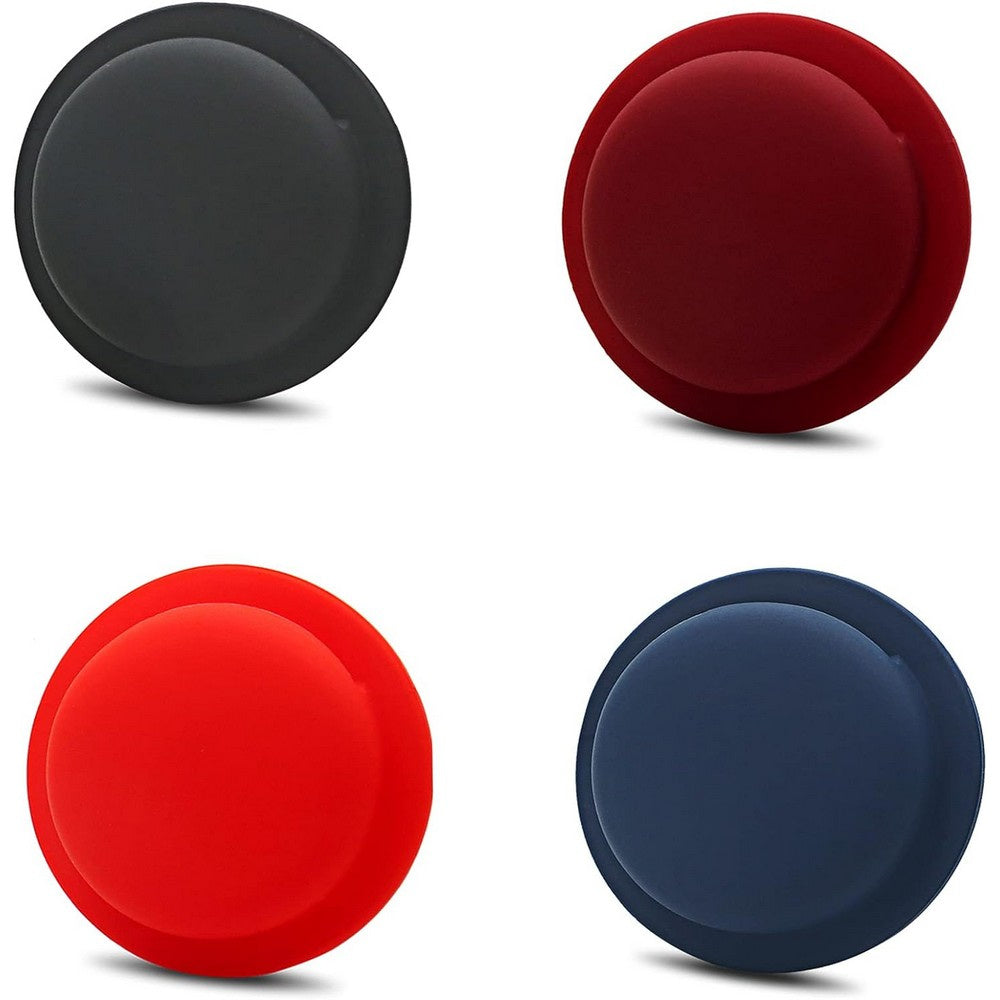 4Pcs For Apple AirTag Silicone Protective Case-Black + Red + Midnight Blue + Burgundy