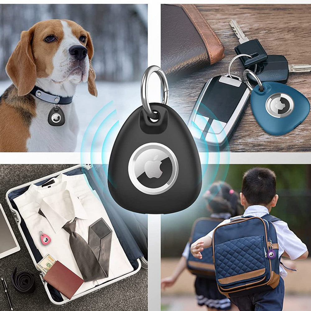 4Pcs For Apple AirTag Carbon Fiber Shockproof Anti-lost Case Cover