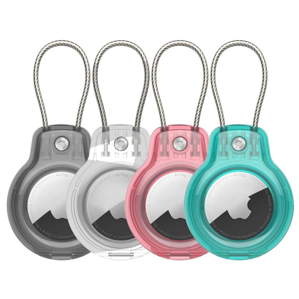 4Pcs For Apple AirTag Protective Case-Clear, Black, Pink, Blue